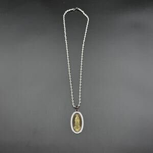 Edforce Stainless Steel Necklace Silver Tone Religious Pendant